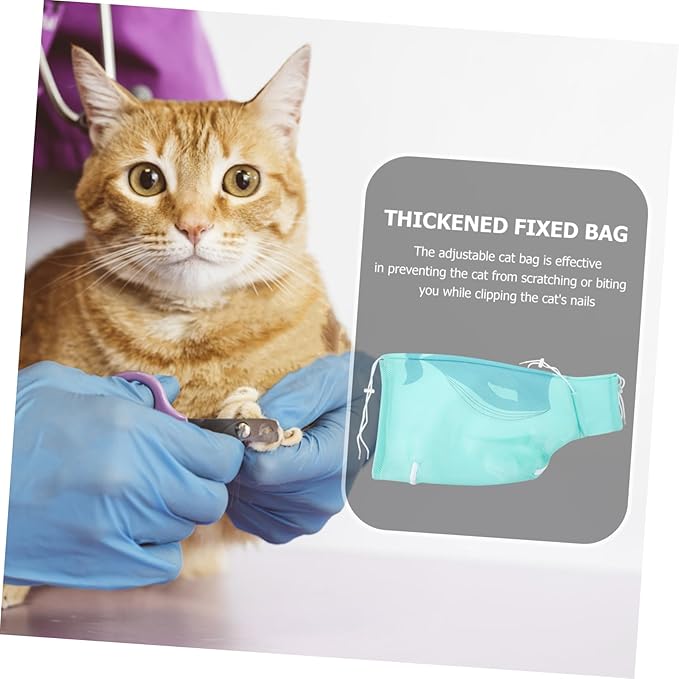 Cat Grooming Bag Breathable Three Fixed Bag for Nail Trimming Ear Cleaning and Bathing Pet Bathing Supply for Kittens and Cats for Stress Grooming Random Style