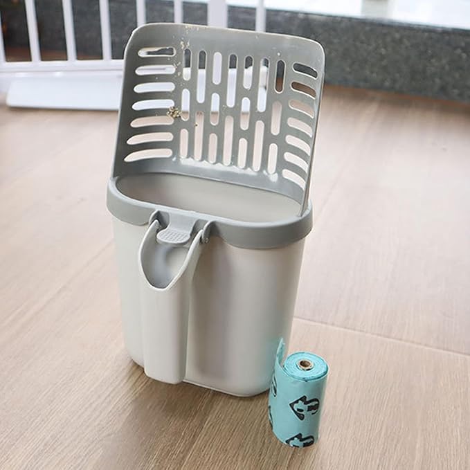 Cat Litter Scoop with Holder, Portable Detachable Waste Bin Cat Poop Shovel with Large Capacity Bag, Cat Litter Scooper Pooper Scooper Scoop Away Cat Litter for Cats Indoor Outdoor Use