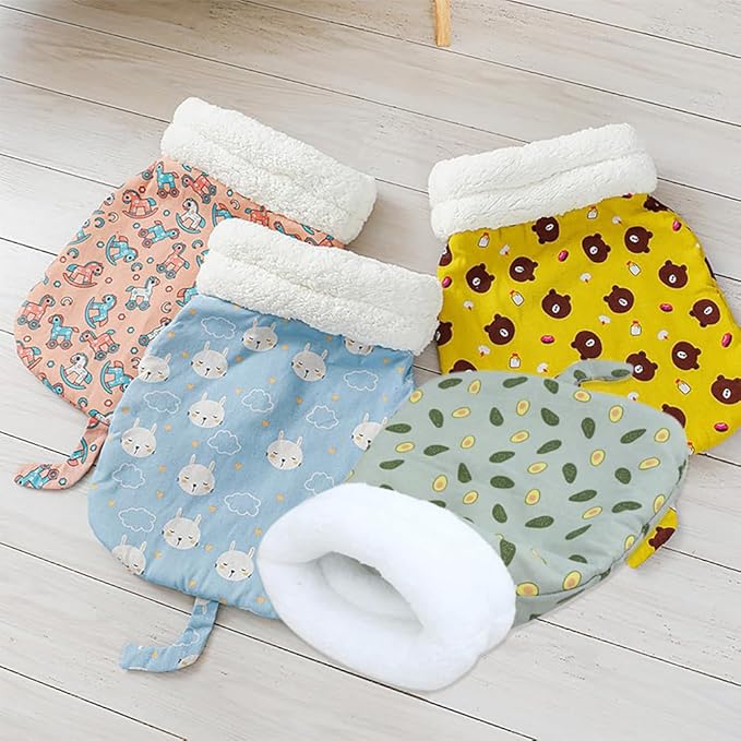 2PC Cat Sleeping Bag for Indoor Cats,Cat Sleeping Bag,Cozy Pet Nest for Cats, Winter Washable Wrap Pet Snuggle Sack for Kitten Puppy(Blue+Yellow)