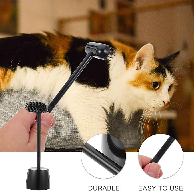 Cabilock Cat Grooming Brush Massage and Brush for Shedding, Mini Black Pet Hair Removal Tool for Cats and Puppies