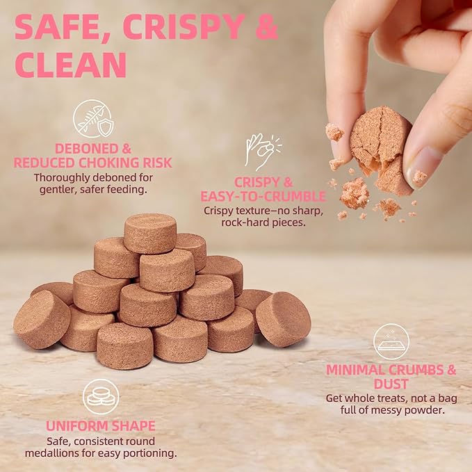 MAJOR PETS Freeze Dried Salmon Dog & Cat Treats - Wild Caught Alaskan Salmon -Single Protein - Grain Free & Gluten Free - Dog Food Toppers & Training Treats - Made and Sourced in The USA - 2.5 oz