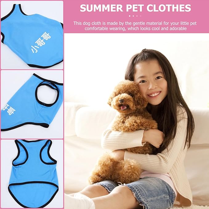 Pet Dog Vest Mesh Cooling Sleeveless Shirt Blue XL Breathable Puppy Clothes Lightweight Summer Pet Supplies
