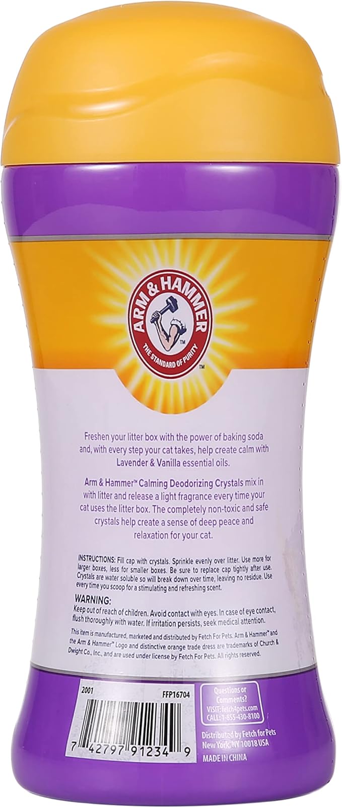 Arm & Hammer Deodorizing Cat Litter Crystals, Lavender & Vanilla Scent | Odor Neutralizing | For Litter Boxes | 15 Oz | Pack of 2