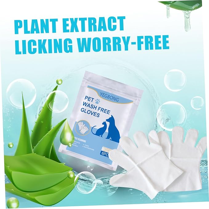 PET Grooming Gloves Wash and Dog Cleaning Mitts 6 Pcs Bathing Gloves for Easy PET Massage and Grooming Supplies