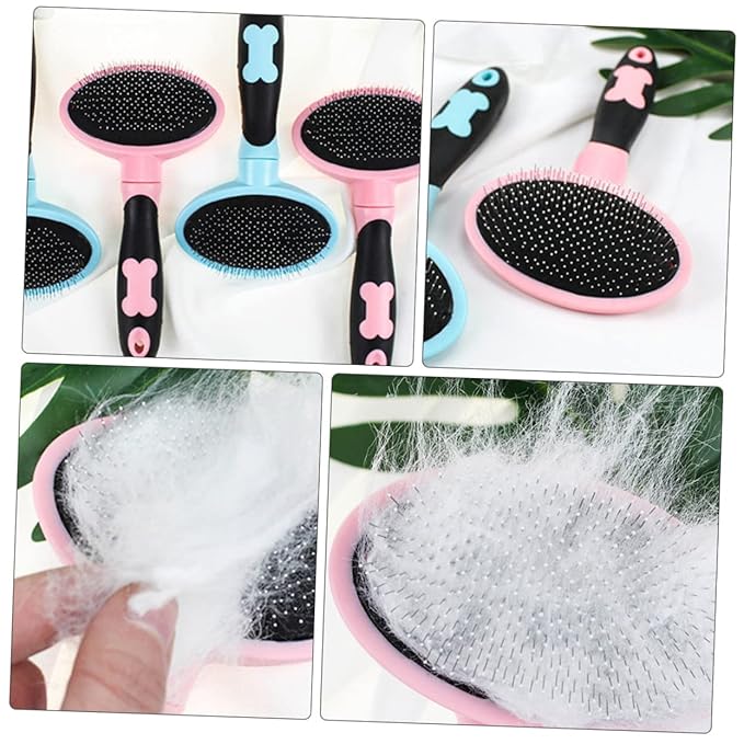 Milisten 1pc Pet Massage Comb for Cats and Dogs Ergonomic Grooming Tool Gentle Bristles for Removing Loose Hair and Dander for