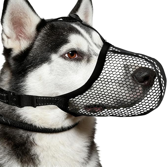 Muzzle for Large Sized Dog | Soft Anti-Bark Reflective - Anti-Bite Soft Muzzle for Dogs - for Small Medium Large Puppy Stop Scavenging Grooming Barking Vet Visit