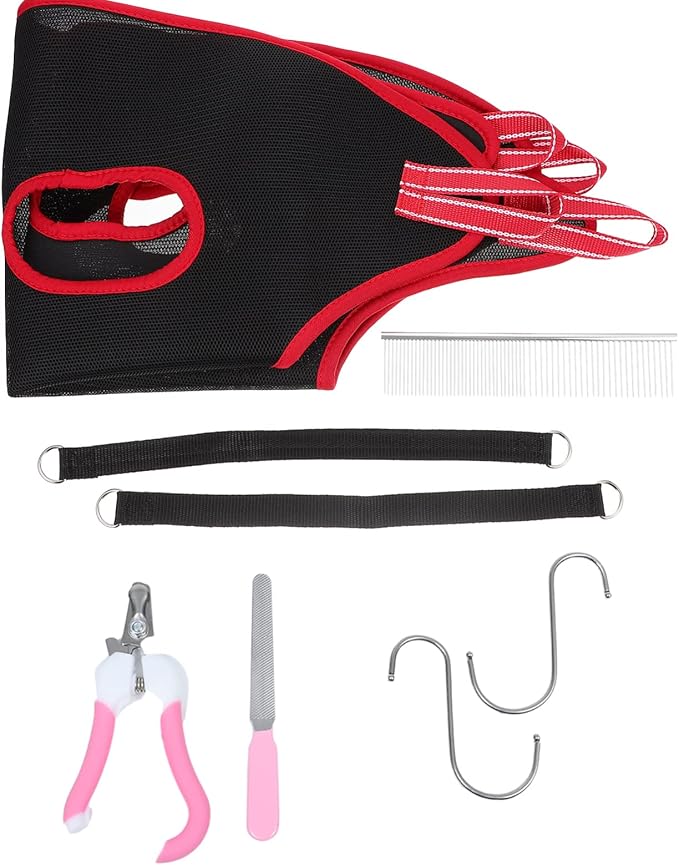 1set Hanging Grooming Hammock for Pets Ergonomic Cat Dog Nail Trimming Tool Easy to Install Lightweight and Design for Grooming and Medication