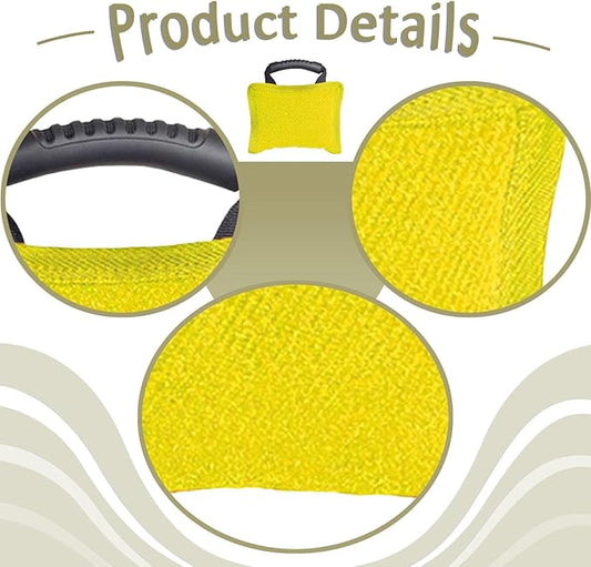 Baoblaze Dog Bite Pillow Tough Tug Toy Practical Portable Outdoor Pet Supplies for Small and Medium Sized Dogs Biting Pad with Handle, Yellow