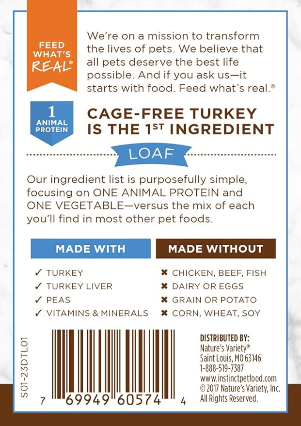 Instinct Limited Ingredient Diet, Wet Canned Dog Food, Grain Free - Real Turkey, 13.2 Ounce (Pack of 6)
