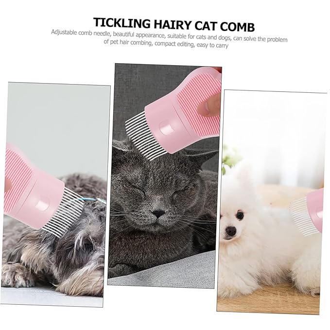 Toyvian Cat Grooming Comb PET Hair Remover Brush for Cats and Dogs Dual-Sided Massage and Dematting Tool for Long and Short Hair
