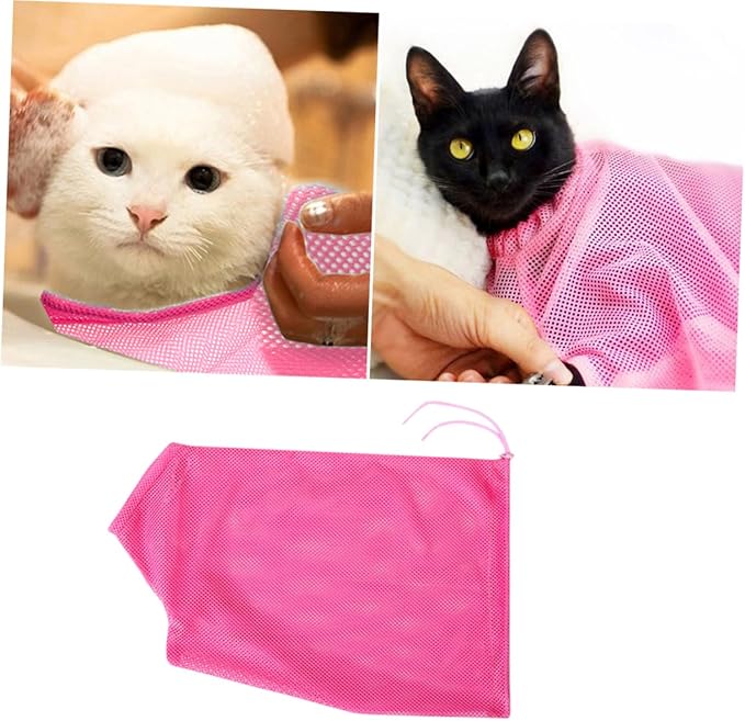 Breathable Cat Grooming Bag Pull Rope Bathing Nail Trimming Feeding Pouch