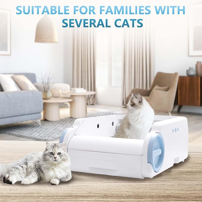 Automatic Cat Litter Box with Anti-Pinch Safety, Odor-Control Design, App Remote Control, and Open Structure for Stress-Free Use—Helps Cats Adapt Quickly (Auto cat Litter Box)