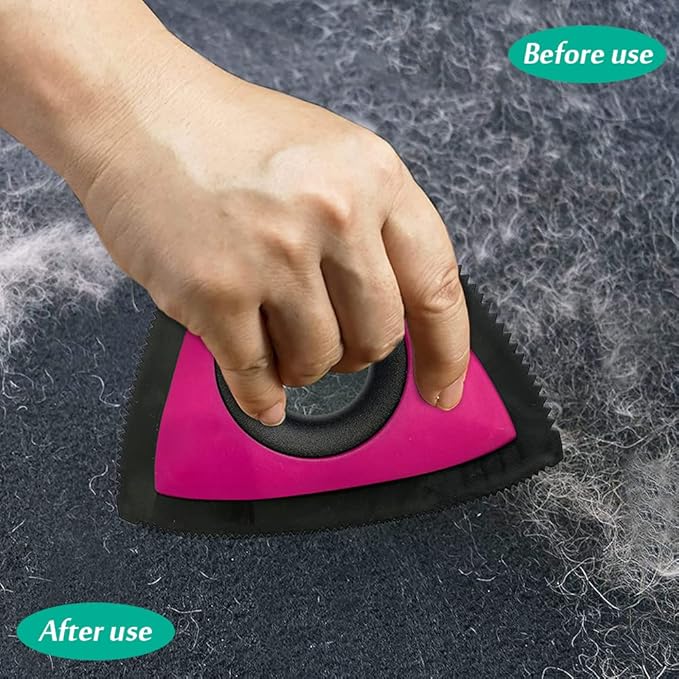Triangle Edge Pet Hair Remover Dog Removal Device Sofa Car Portbale Silicone Brush Cleaner Supplies(Orange)