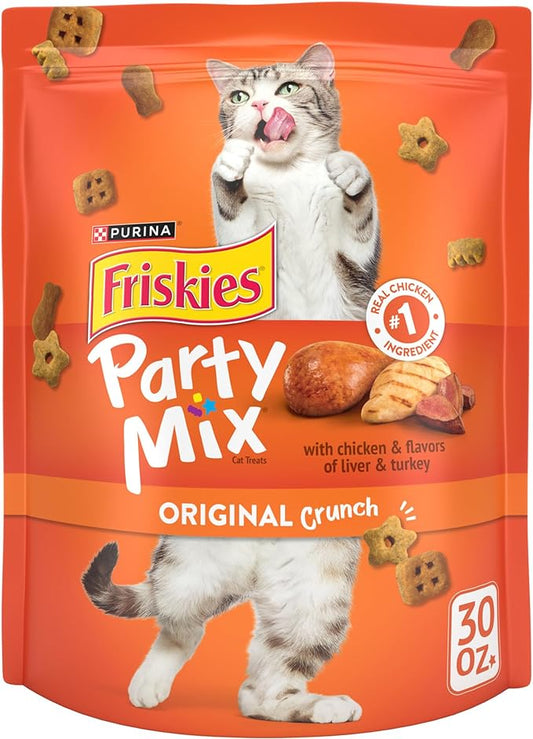 Purina Friskies Cat Treats, Party Mix Original Crunch - 30 oz. Pouch