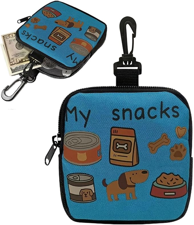 Treat Bag for Dog Training - Lightweight Pet Supplies - Small Dog Snack Pouch Treat Pack | for Walking Outdoor Camping Travel Vacation Hiking Adventure