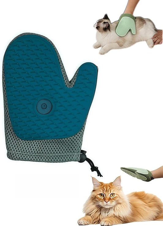 All-in-One Grooming Mist Glove for Pets,2025 Pet Hair Remover Glove,Cat and Dog Grooming Gloves, Cat Brush Glove for Bed Sheets Couch Clothes Carpet Car Seat,Pets Spray Gloves Deshedding Tools (Blue)