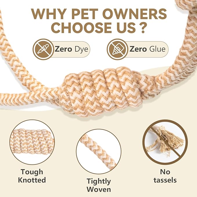 Puppy Chew Toys for Teething Relief, Dog Rope Toys for Small and Medium Dogs, Dental Chew Rope for Training, M Size