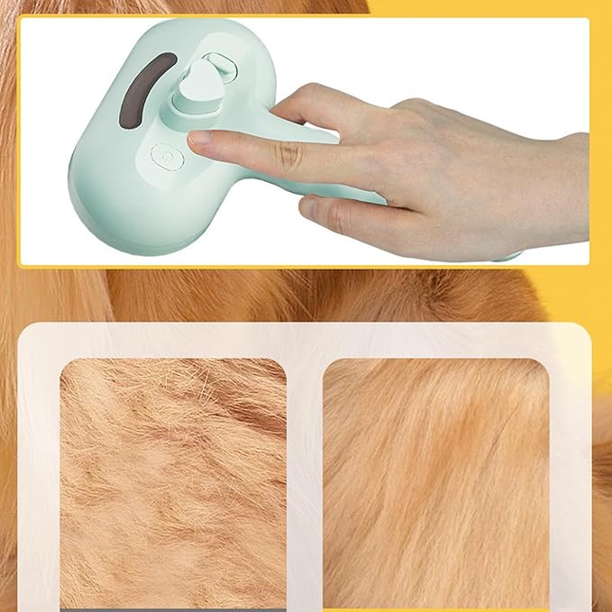 Cat Defur Comb, USB Rechargeable Pet Steaming Brush, 35ml Water Tank Spray Grooming Tool, Indoor Cat Dog Hair Removal Massage Comb, Pet Depilatory Cleaning Supply, for Pets Care Use