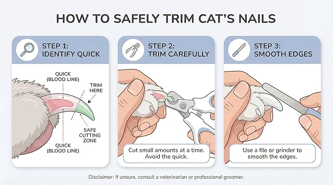 Cat and Dog Nail Clippers for Small & Medium Pets - Precision Pet Nail Trimmer with Included Cat Nail File - Professional Metal Claw Scissors for Kittens, Puppies, Rabbits & Birds
