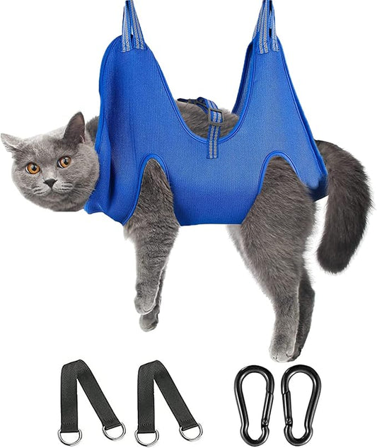FEEGO Pet Grooming Hammock for Small Dogs & Cats, Dog Grooming Hammock, Pet Grooming Sling, Dog Grooming Harness, Pet Nail Clip Bag for Grooming, Cat Grooming Sling for Trimming Nail and Ear/Eye Care