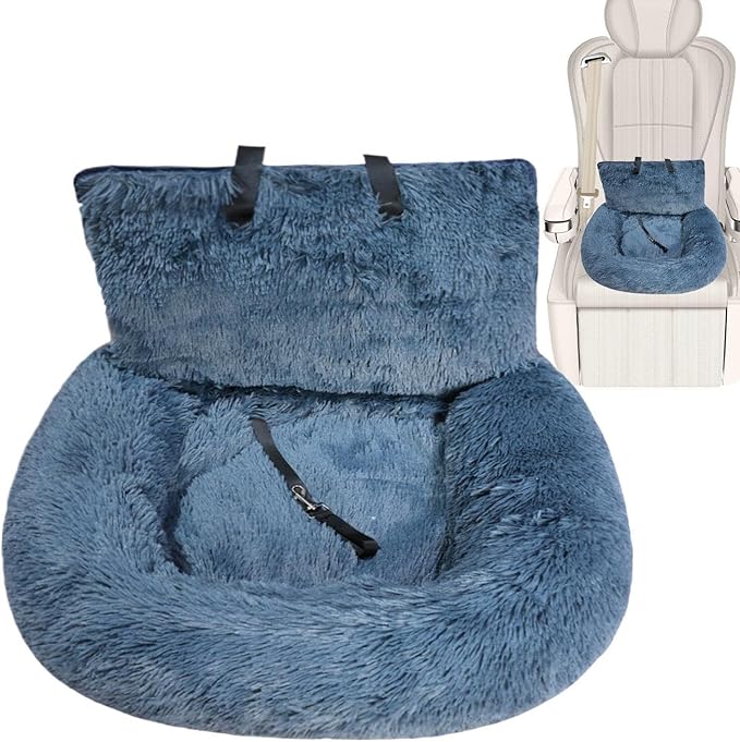 Dog Seat for Car | Medium Dog Plush Car Seat - Travel Bed Non-Slip Pet Cushion for Small Medium Large Puppy Kitten Vehicle Adventures Camping Road Trip Truck Vet Visit
