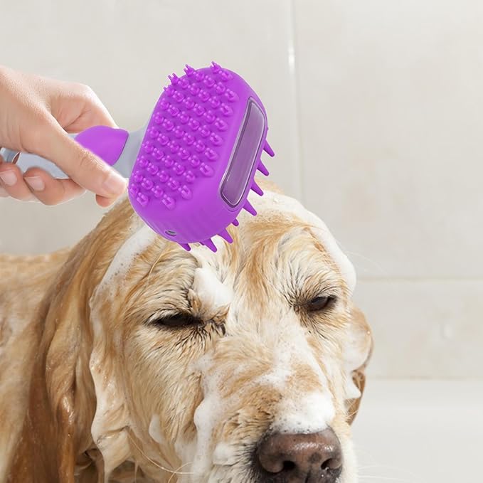 Cat Brush, Pet Grooming Brush Double-Sided, Knot Proof Deep-Cleaning Massager, Gentle Hair Care with Steam, Ergonomic Handle, Shedding Removal Bathing Kitten Dog Supplies