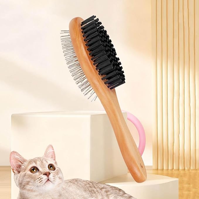Cat Grooming Brush | Double-Sided Comfort Grip,Pet Brush Cat Comb for Shedding,for Massage Shower Outdoor Home Bathroom Puppy Kitten Bathing Washing Cleaning