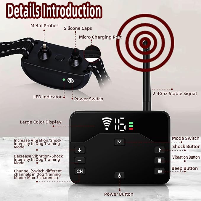 Wireless Dog Fence System for 2 Dogs, 2026 Upgraded 2-in-1 Wireless Fence & Remote Training Collar, Waterproof Perimeter Dog Collar, Adjustable Levels for Outdoor Yard Training