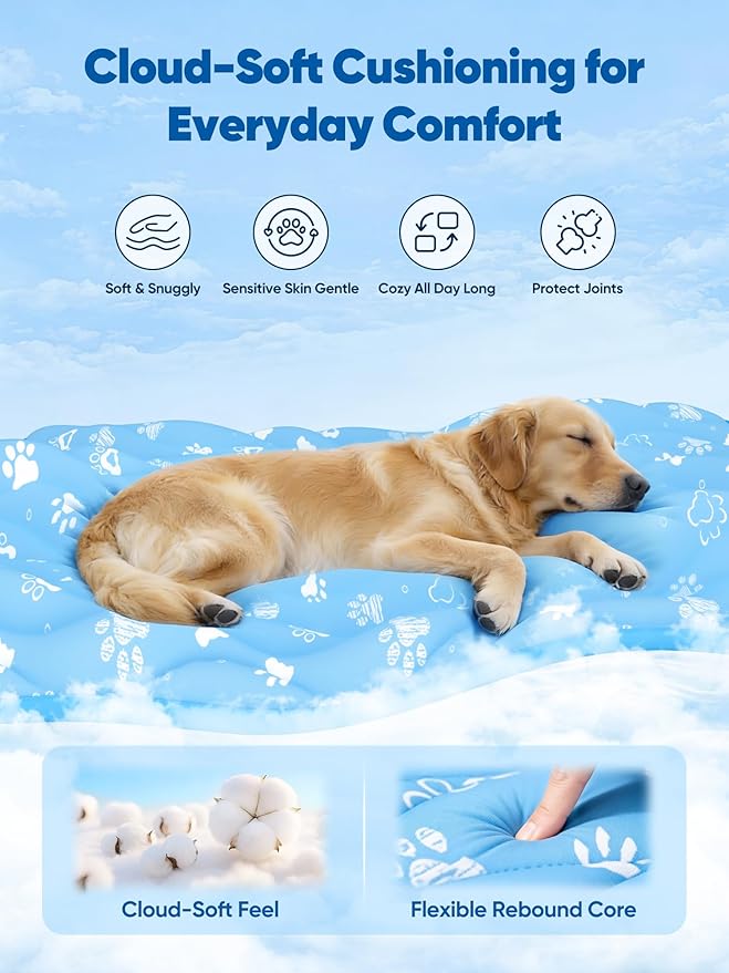 Rywell Super-Absorbent Cooling Mat for Dogs 30"x20" Arc-Chill 3.0 & Color-Changing Dog Cooling Mat, Stay Cool & Dry, Washable, Non-Slip Pet Bed Mat for Floors, Sofas, Kennels