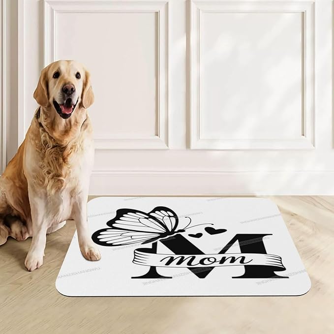 Pet Feeding Mat Absorbent Dog Mat for Food and Water Bowl Dog Accessories Happy Mother's Day Floral Gift for Mom Jw Pet Supplies Dogs Quick Dry Cat Water Dispenser Mats 24x16In