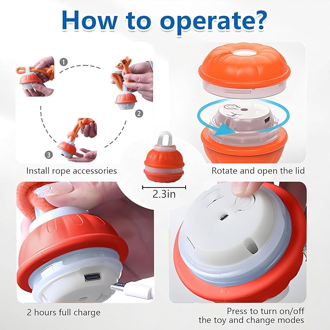 Interactive Dog Toys, Motion Activate Rolling Ball for Small Medium Large Dogs, Automatic Moving Toy, Interactive Dog Ball Stimulation Toy for Boredom Relief (Orange-A)