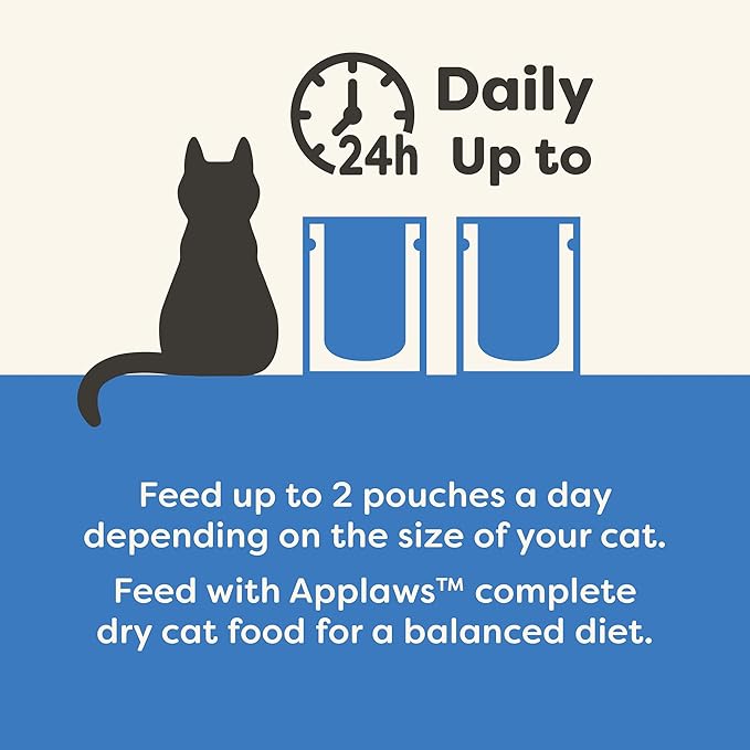 Applaws Natural Wet Cat Food in Gravy, Limited and Natural Ingredients, High Protein with No Artificial Additives, Tuna Fillet in Gravy (12 x 2.47oz Pouches)
