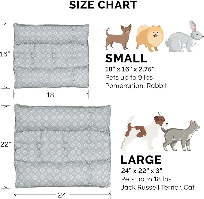 Furhaven Cat Bed for Indoor Cats, Washable w/ Removable Bolsters, For Pets Up to 18 lbs - Plush & Diamond Print Cuddle Loaf Mat - Gray, Large