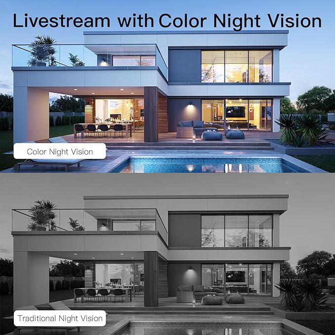 VIMTAG 4MP Security Camera, 2.4G/5G Outdoor Indoor Cameras for Home Security with Color Night Vision, Motion Activated Spotlight/Siren, IP66,2-Way Audio, Support Cloud/Card(not Include), Wired, 4Pack