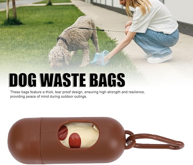 HEEPDD Dog Waste Bags, 18 Rolls Scented Poop Bag with Dispenser and Clip, Thick Leak Proof Cleanup Bags for Pet Dog Cat, Outdoor Walking Travel Supplies (Milk Scent)