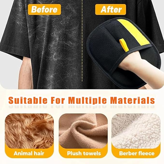 Pet Hair Removal Glove, 2026 Upgraded Electrostatic Pet Hair Remover Glove for Dogs & Cats, 2 Pack Reusable & Washable Magic Brush Tool, Lightweight Portable for Couch, Carpet, Bed (E)