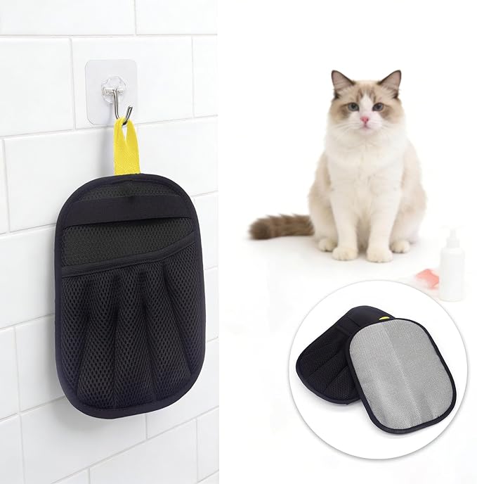 Pet Hair Remover Gloves, Reusable Electrostatic Magic Brush, Cat Dog Grooming Glove for Pets, Carpet, Couch, Car Seat, Clothing, Gentle Grooming and Hair Remover Tool (Black#2Pcs)