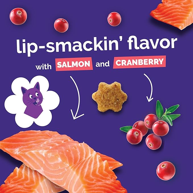Fruitables Cat Treats - Crunchy Treats for Cats - Healthy Low Calories Packed with Protein - Free of Wheat, Corn and Soy - Made with Real Salmon, Tuna, Chicken - 2.5 Oz (3 Pk)