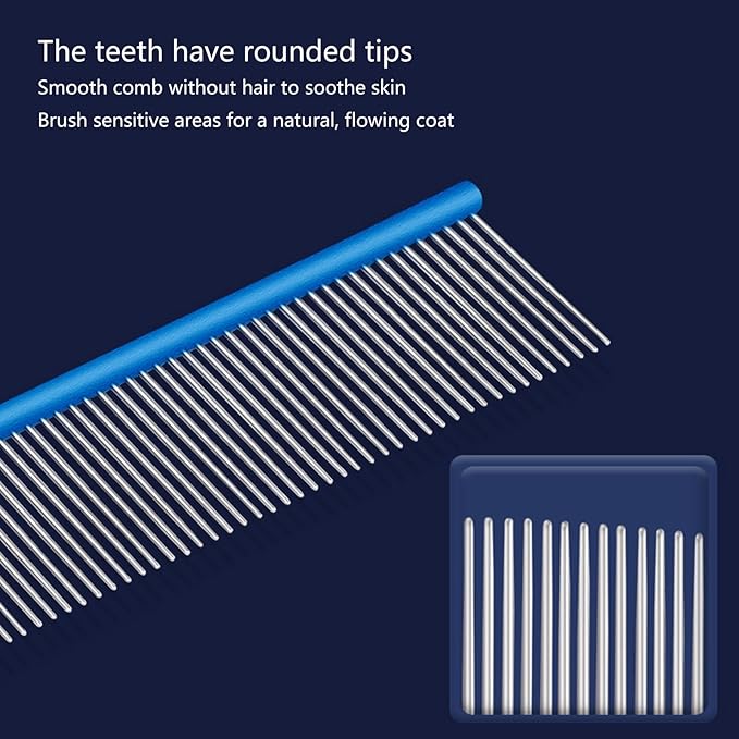 2PCS Pet Grooming Comb Tool For Long Hair Efficient Undercoats Removal Safe For Cats And Dogs Grooming Accessories For Cats For Carpet For Furniture