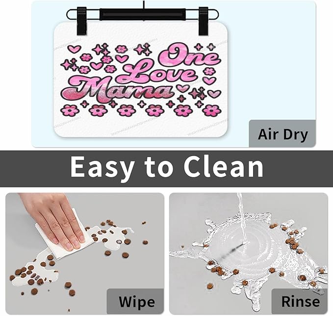 Dog Food Mat Happy Mother's Day Floral Gift for Mom Jx Absorbent Water Bowl Mats Cat Pet Feeding Placemats 18X12In