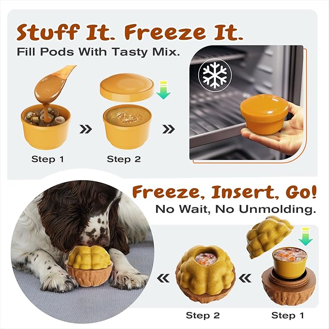 KADTC 3-in-1 Durable Dog FrostLick Toy,U.S. Brand & Design,Long-Lasting,Large Capacity Fillable Treat Ball, Freeze-and-Play Lick Cup & Food Dispenser, Indestructible Chew Toy for Dogs Boredom Buster
