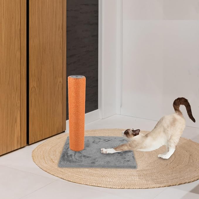 POPETPOP Cat Scratch Post Replacement Rope for Indoor Cats Scratching Post Sturdy Base for Furniture and Playtime Height