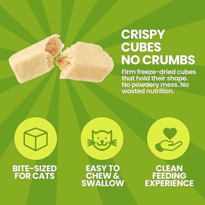OPET Freeze Dried Raw Cat Food, Chicken & Salmon Oil Recipe, Complete & Balanced Meal or Topper, Healthy, Grain Free, High Protein Raw Cat Freeze Dried Treats (10 oz, Chicken)