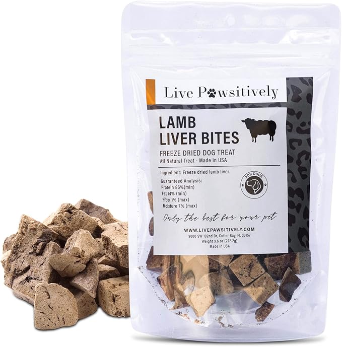All-Natural Treat for Dogs & Cats, Single Ingredient, Picky Eaters, Grain & Gluten Free, Freeze Dried Lamb Liver, No Preservatives, Made in USA