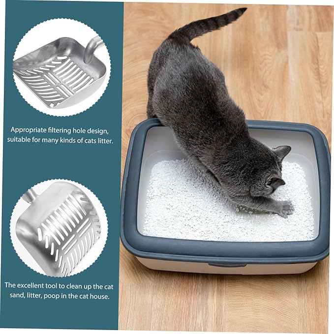 Handle Cat Litter Scoop Poop Cleaning Tool for Easy Pet Waste Removal Ergonomic Grip Design for Household Use Convenient Litter Cleaning