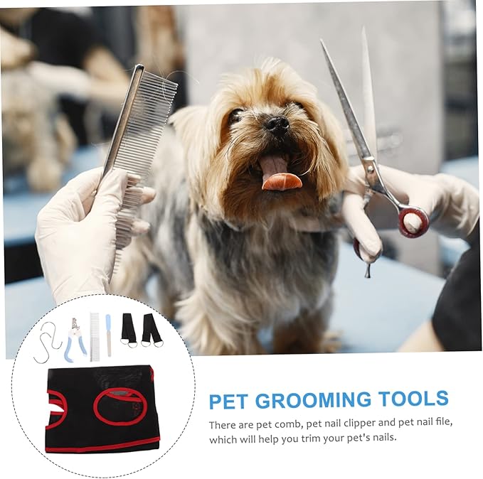 Mikikit 1set Pet Grooming Hammock for Cats and Dogs Breathable Design for Easy Nail Trimming and Bathing Lightweight and Sturdy Accessories Included for Pets