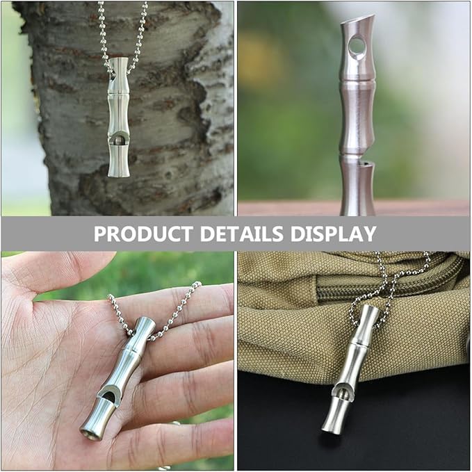 Alasum Dog Training Whistle Silent Bark Control Stainless Steel with Hanging Chain Multipurpose Outdoor Camping Supply for Dogs and Pets