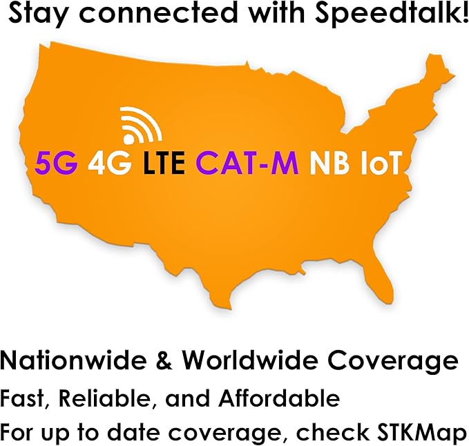SpeedTalk Mobile $5Prepaid SIM Card for 5G 4G LTE GPS Trackers for Pet s, Kids, Senior, Vehicle OBD, IoT, Car Tracker Devices | 30 Days Wireless Service in The USA