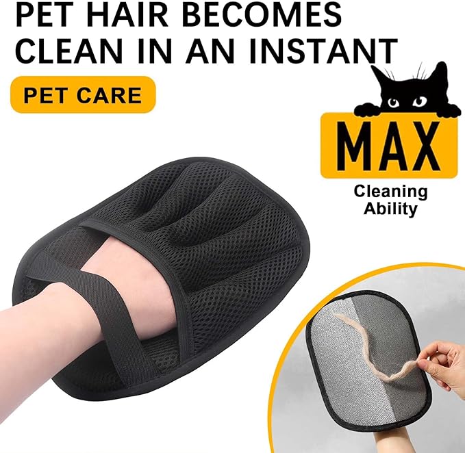 Static Hair Removal Gloves Reusable Pet Hair Removal Tools Efficient Cleaning Suitable for Cats and Dogs Grooming