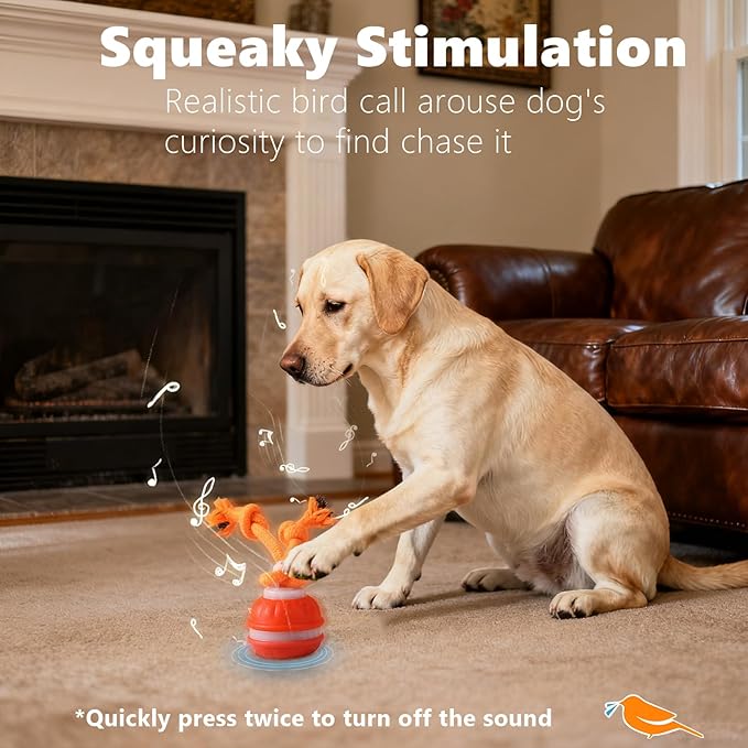 Interactive Dog Toys, Motion Activate Rolling Ball for Small Medium Large Dogs, Automatic Moving Toy, Interactive Dog Ball Stimulation Toy for Boredom Relief (Orange-A)